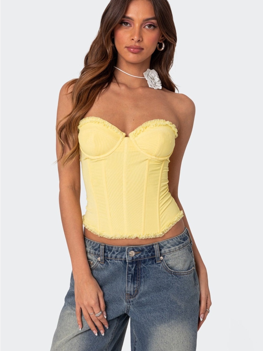 Edikted Deirdre Mesh Lace Up Corset size small